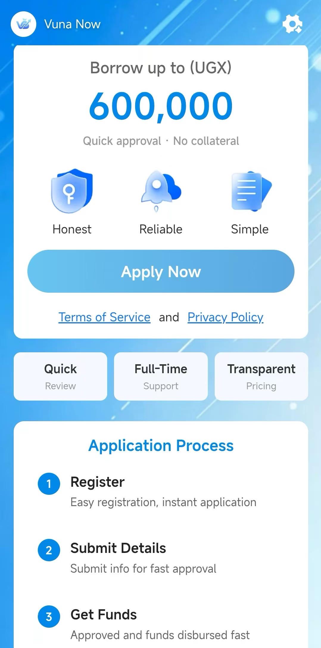 Vuna Now App